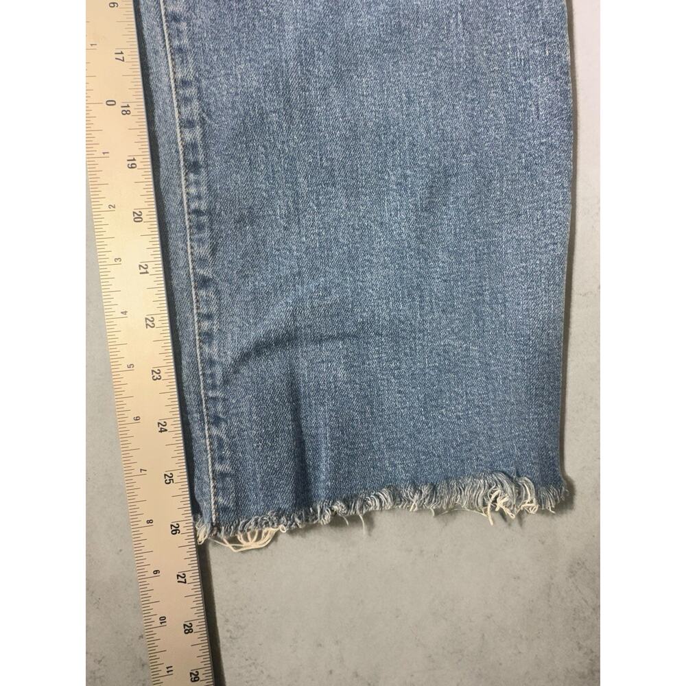 Madewell Perfect Vintage Wide Leg Crop Jeans Womens 27 Blue Fray Hem - Picture 3 of 8